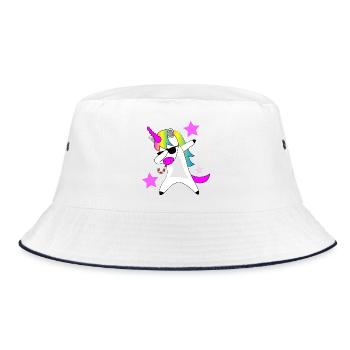 T-shirt dabbing cool unicorn gift idea - Bob - blanc/marine - Devant