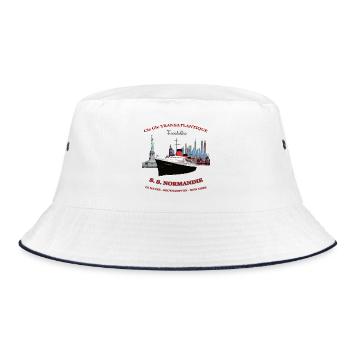 LINER NORMANDIE Louis RUNEMBERG © Adagp - Bucket Hat - Weiß/Navy - Vorne