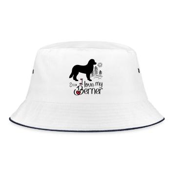 Bernersennehund - Bucket Hat - Weiß/Navy - Vorne