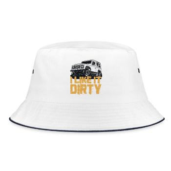 defender I like Dirty - Bucket Hat - Weiß/Navy - Vorne