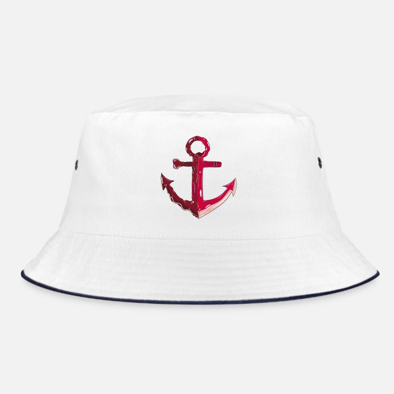 Anker - Bucket Hat - Weiß/Navy