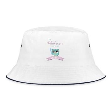 Hibou Maîtresse Chouette Illustration - Bob - blanc/marine - Devant