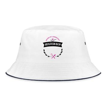 koch sternekoch individualisierbar geschenk bester - Bucket Hat - Weiß/Navy - Vorne