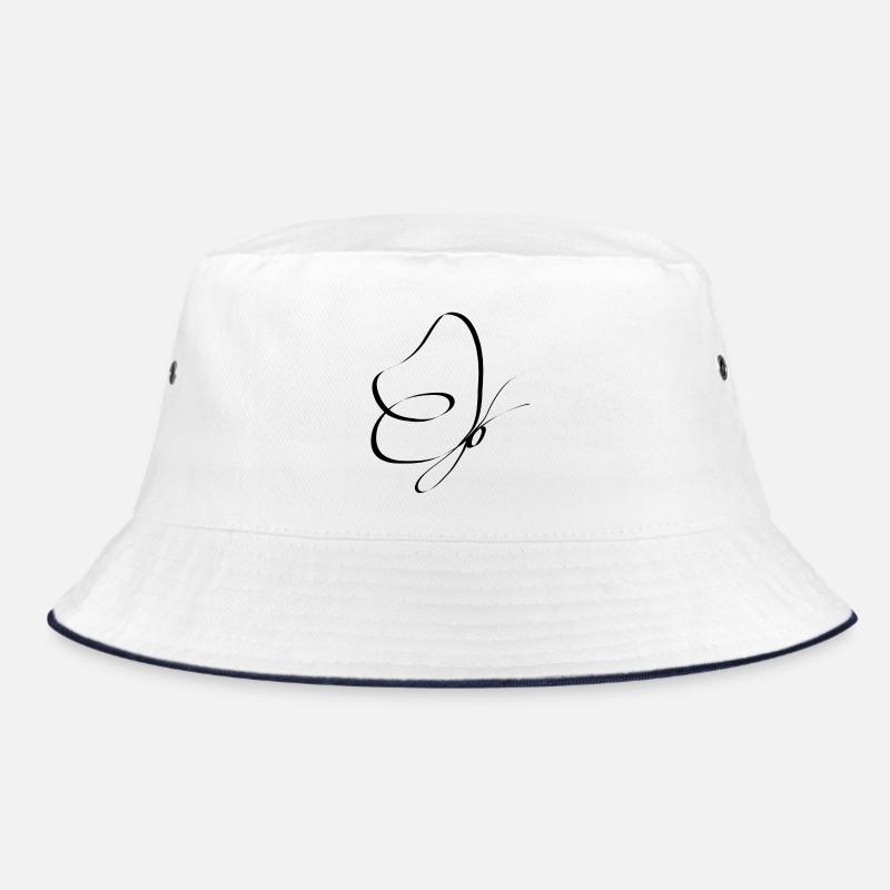 butterfly - Bucket Hat - white/navy
