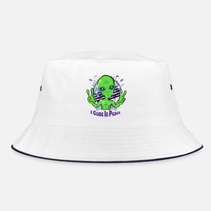 Alien vient en paix - Space Alien UFO - Bob - blanc/marine