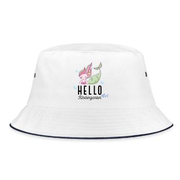 Kindergarten - Bucket Hat - Weiß/Navy - Vorne
