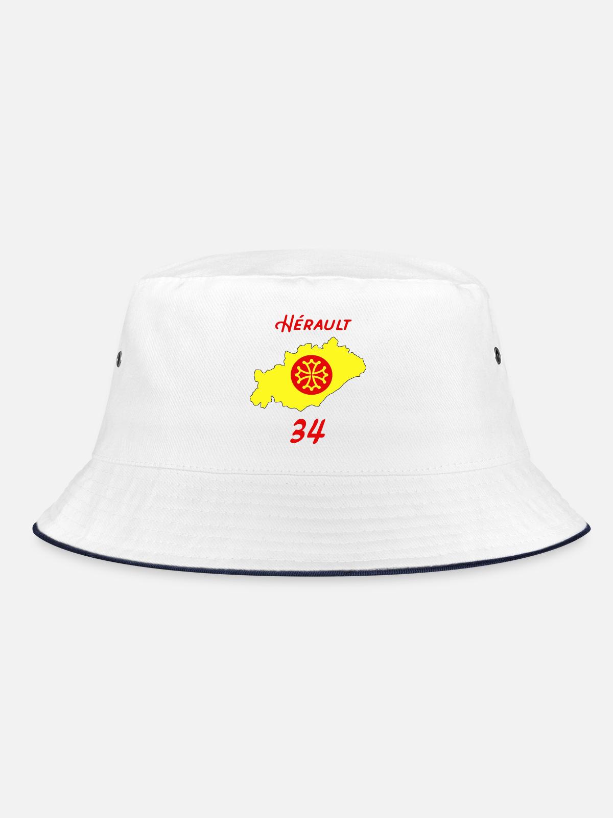 Hérault - Bucket Hat - Weiß/Navy - Vorne