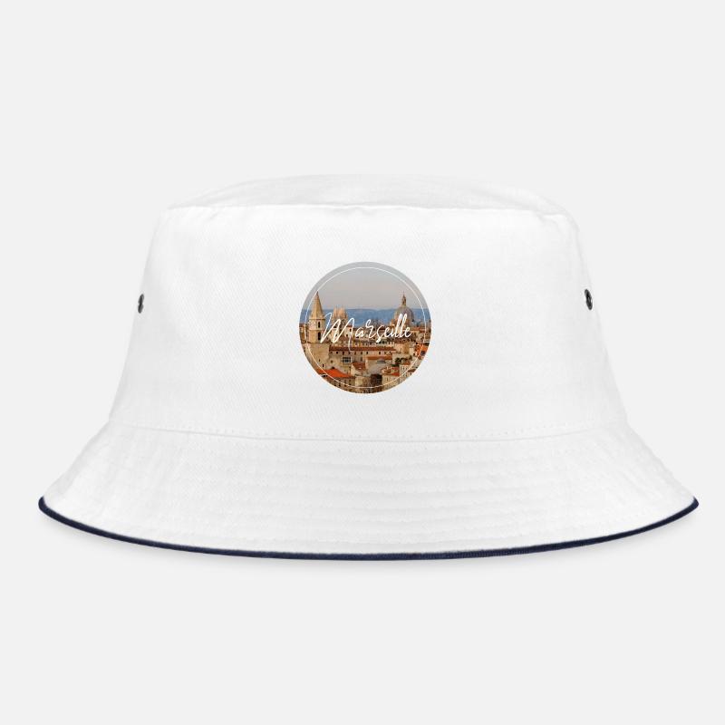 Marseille Cityscape Script Bucket Hat