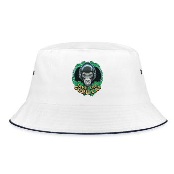 Save the gorillas - Sauver Les Gorilles - Bucket Hat - white/navy - Front