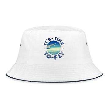 ITS TIME TO FLY ready for vacation vacation sun fun - Bucket Hat - white/navy - Front