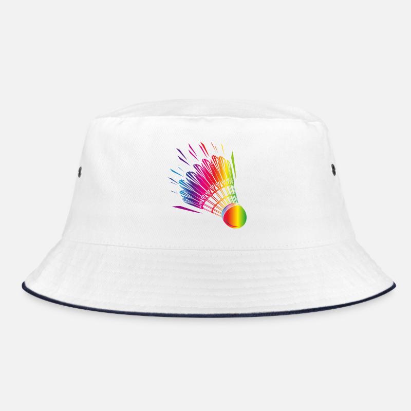 colorful badminton badminton drawing Bucket Hat