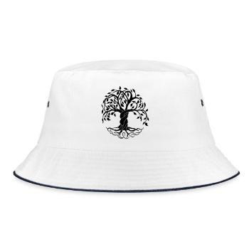 Yggdrasil der Baum des Lebens - Bucket Hat - Weiß/Navy - Vorne