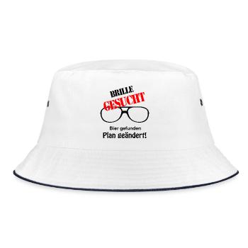 Brille gesucht - Bucket Hat - Weiß/Navy - Vorne