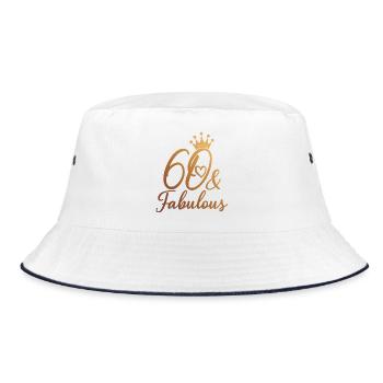 60 And Fabulous 60th Birthday Party 60 Years Old - Bucket Hat - white/navy - Front