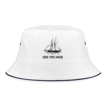 Sailing ship - Good Times Ahead - Bucket Hat - white/navy - Front