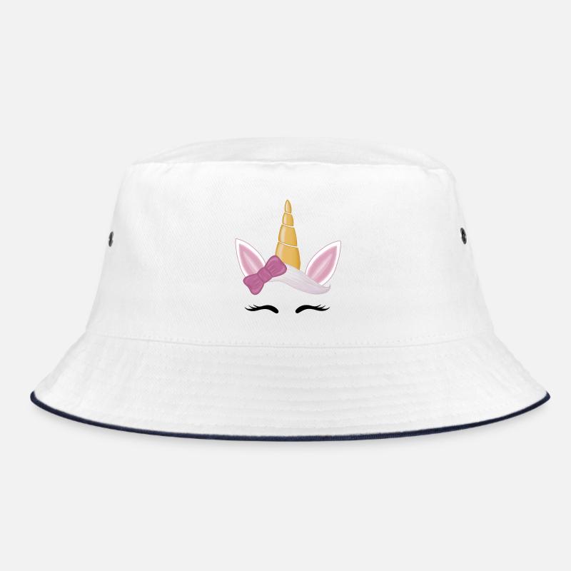 Einhorn - Bucket Hat - Weiß/Navy