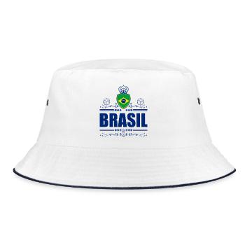 BRAZIL - BRASIL - Bucket Hat - white/navy - Front