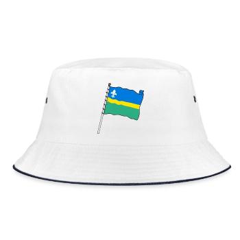 Flagge Flevoland die Flagge der Provinz Flevoland - Bucket Hat - Weiß/Navy - Vorne