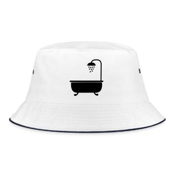 Bath with shower sanitary facilities - Bucket Hat - white/navy - Front