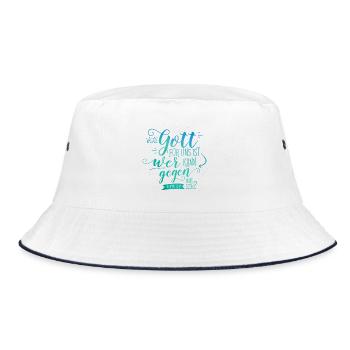 Wenn Gott für uns ist - Bucket Hat - Weiß/Navy - Vorne