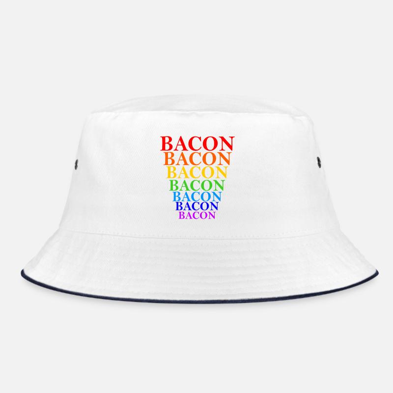 Regenbogen Bacon Stapel Design Bucket Hat