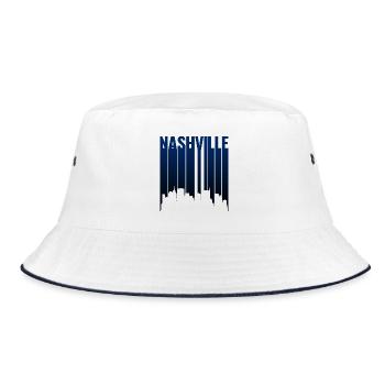 Nashville Skyline Midnight Blue Silhouette - Bucket Hat - white/navy - Front