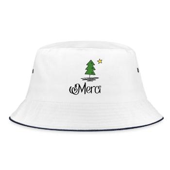 Merci for Christmas - Bucket Hat - white/navy - Front