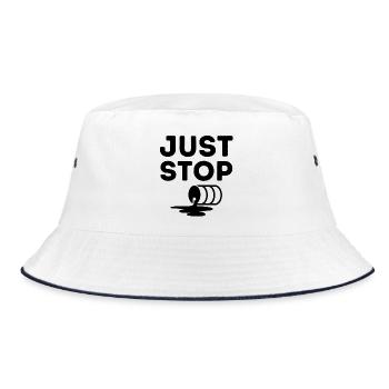 just stop oil, pétrole, environnement - Bob - blanc/marine - Devant