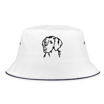 Magyar Vizsla Head - Bucket Hat - white/navy - Front
