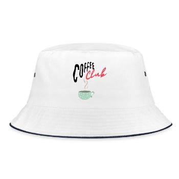 Coffee Club - Bucket Hat - Weiß/Navy - Vorne