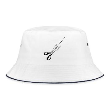 Pattern cutting logo tailor - Bucket Hat - white/navy - Front