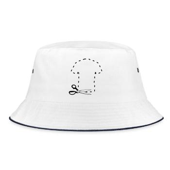 Pattern cutting t shirt - Bucket Hat - white/navy - Front