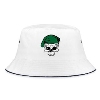 Skeleton green beret - Bucket Hat - white/navy - Front