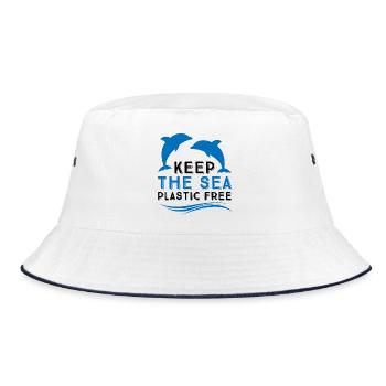 Marine pollution - Bucket Hat - white/navy - Front