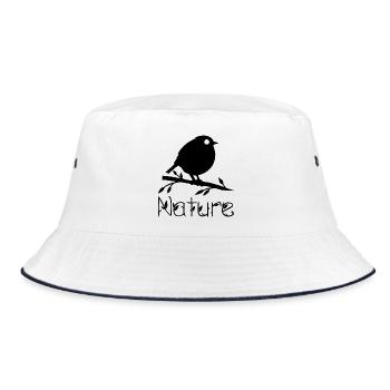 Nature wakes up (black) - Bucket Hat - white/navy - Front