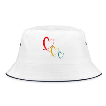 MOM. MOTHER's DAY. HAPPY MOTHER'S DAY. I LOVE YOU - Bucket Hat - white/navy - Front