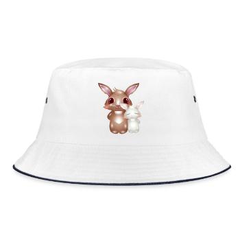 niedliche Hasen so goldig kann Freundschaft sein - Bucket Hat - Weiß/Navy - Vorne