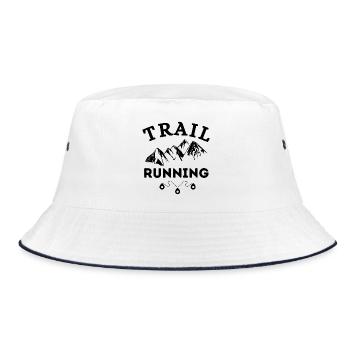 trail, trail running, running - Bucket Hat - white/navy - Front