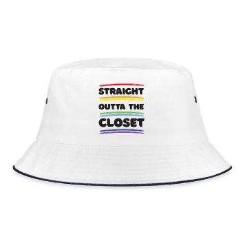 Pride Month - Straight Outta The Closet - Bucket Hat - white/navy - Front