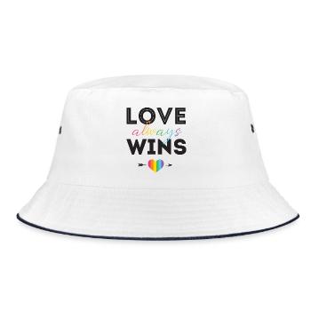Mois de la fierté LGBTQ - L’amour gagne toujours - Bob - blanc/marine - Devant