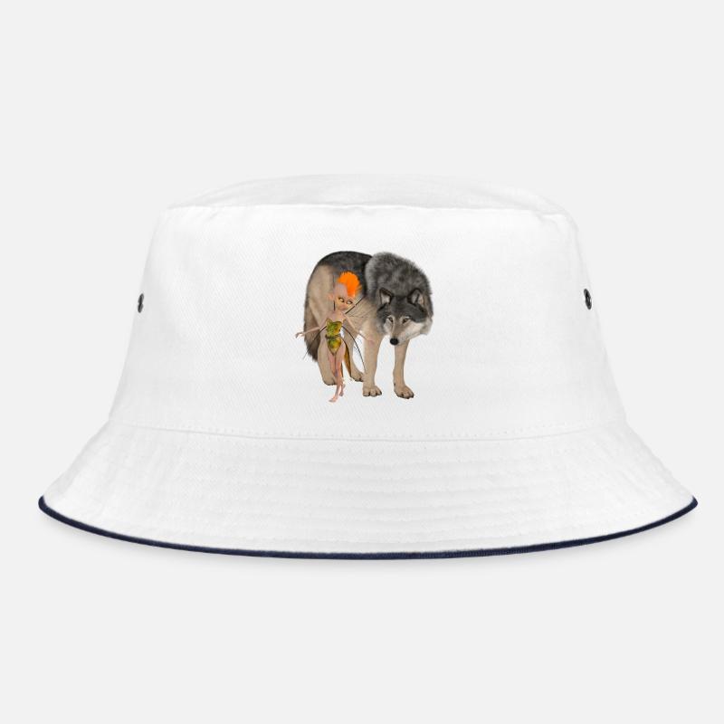 Zwei ungleiche Freunde: die Fee und der Wolf; Bucket Hat
