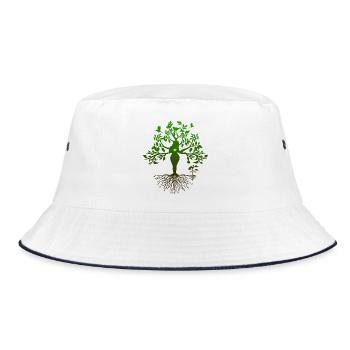 Mother Symbol Nature Graphic - Bucket Hat - white/navy - Front