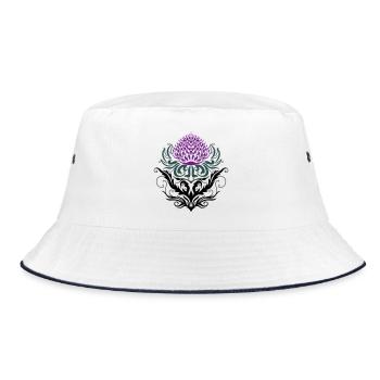 Thistle purple Thistle - Bucket Hat - white/navy - Front