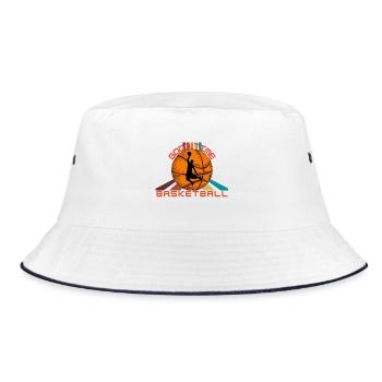 Saying ,Basketball/ Good Time/Basketballspieler - Bucket Hat - white/navy - Front