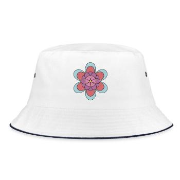 Fleur bohème hippie funky mignonne - Bob - blanc/marine - Devant