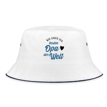 Wir haben den besten Opa der Welt - Bucket Hat - Weiß/Navy - Vorne