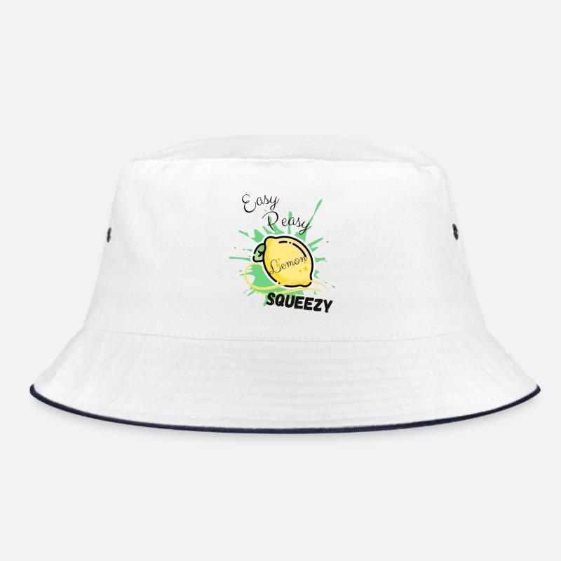 Zitrone Easy Peasy Lemon Squeezy - Bucket Hat - Weiß/Navy