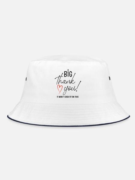 A BIG THANK YOU - Bucket Hat - Weiß/Navy - Vorne