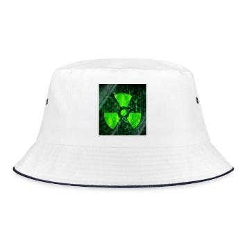 Cybersecurity Warning Icon - Bucket Hat - Weiß/Navy - Vorne