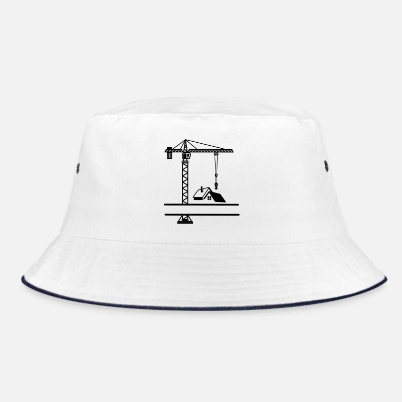 Construction crane with house Bucket Hat